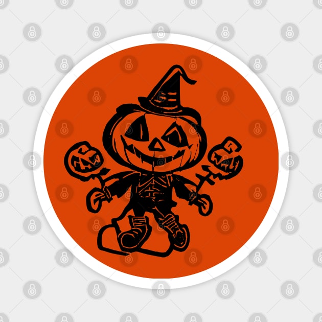 Halloween Spooky Pumpkin Magnet by valentinahramov